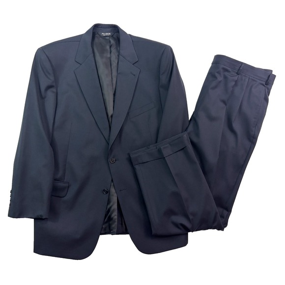 Jos A Bank 46R 41x31 2pc Pant Suit Black Signature Collection 100% Wool Classic